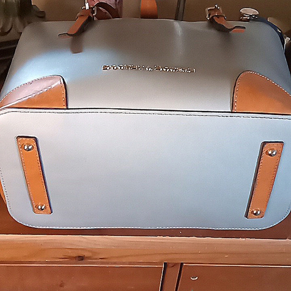 Dooney & Bourke Women’s White and Tan Leather Tote - Picture 8 of 16